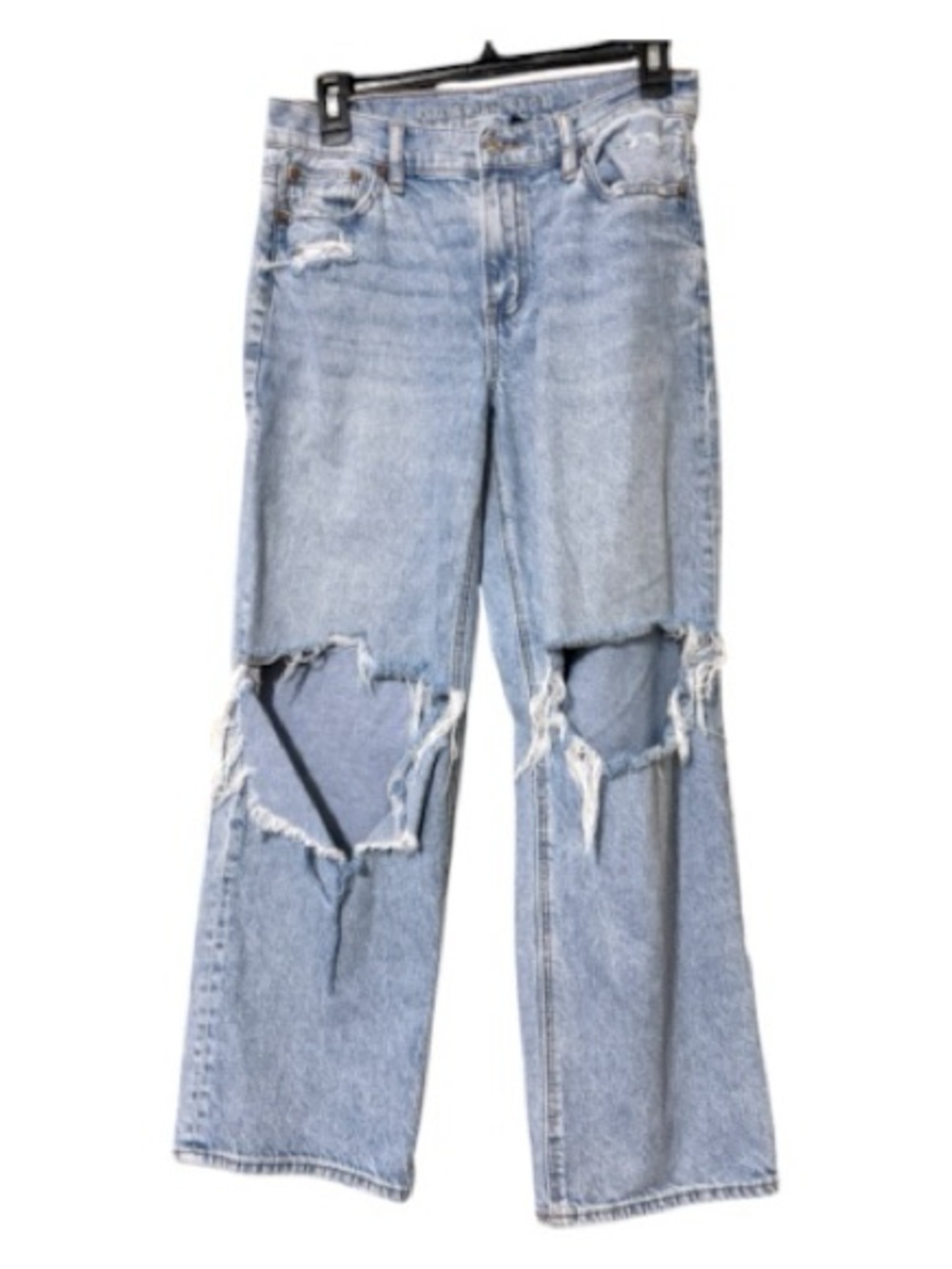American Eagle size 4 short strigid light denim distressed jeans preppy casual